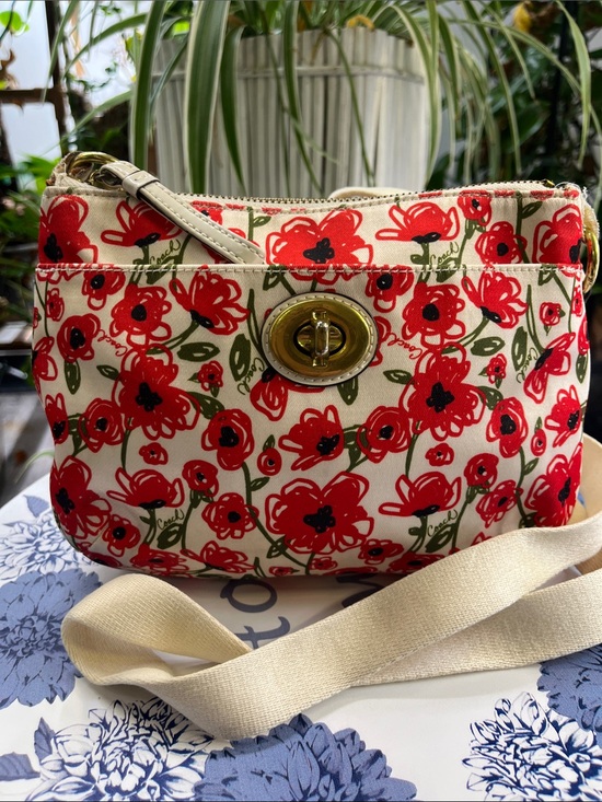 Coach Handbags - Coach Floral Crossbody Bag - Red Poppy Print